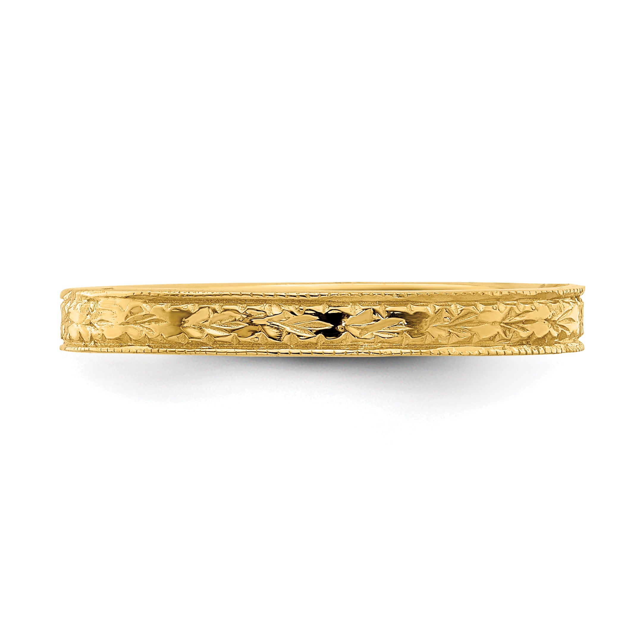 14K Polished Floral Band