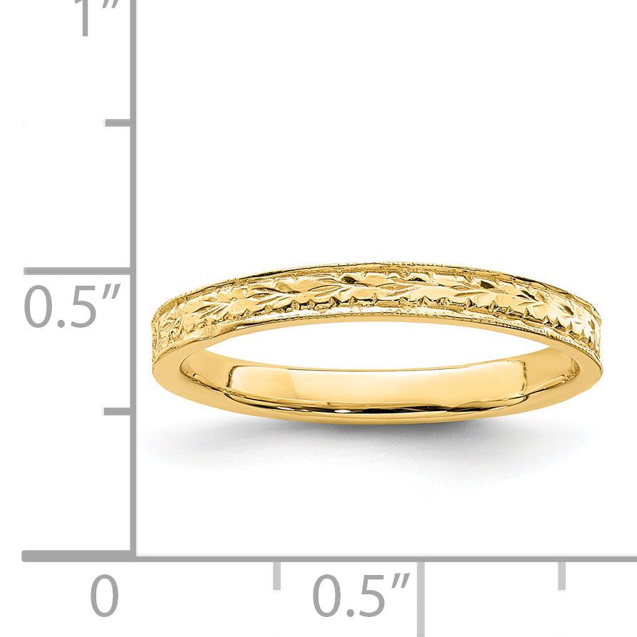 14K Polished Floral Band