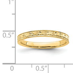 14K Polished Floral Band