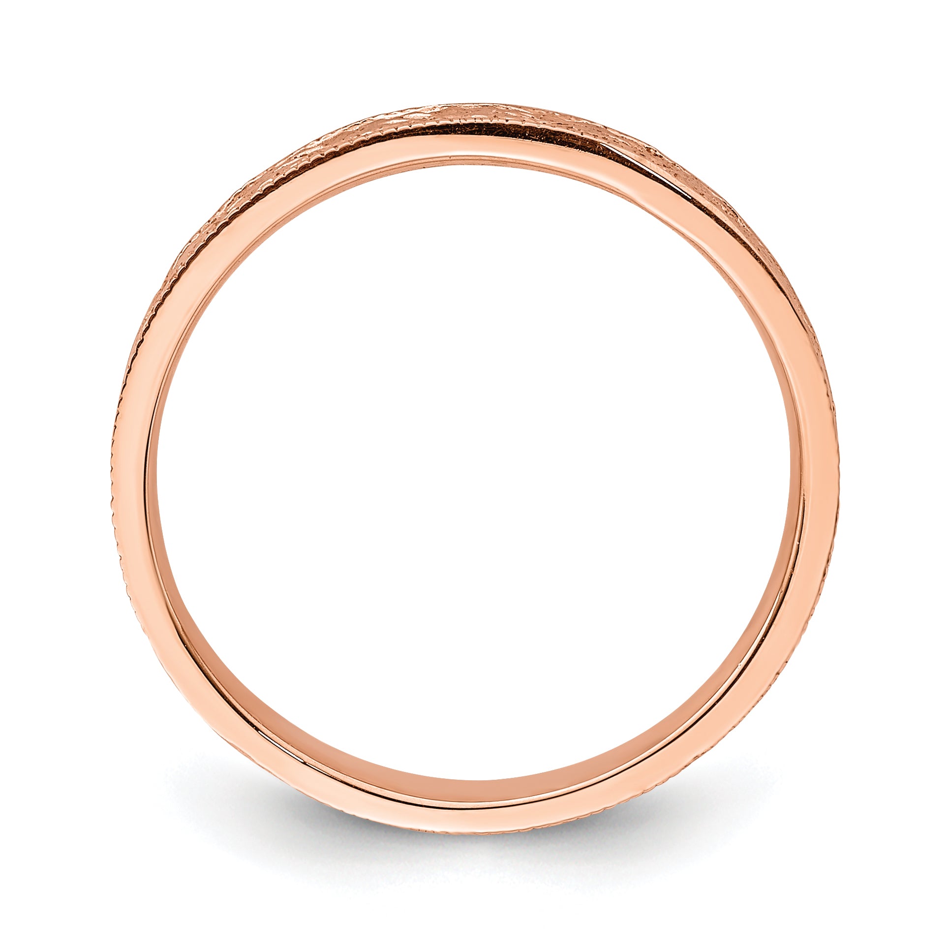 14K Rose Polished Floral Band