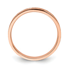 14K Rose Polished Floral Band