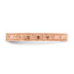 14K Rose Polished Floral Band