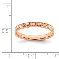 14K Rose Polished Floral Band