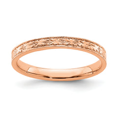 14K Rose Polished Floral Band