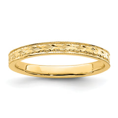 14K Polished Floral Band