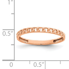 14K Rose Gold Link Design Ring