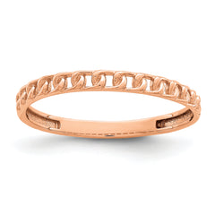 14K Rose Gold Link Design Ring