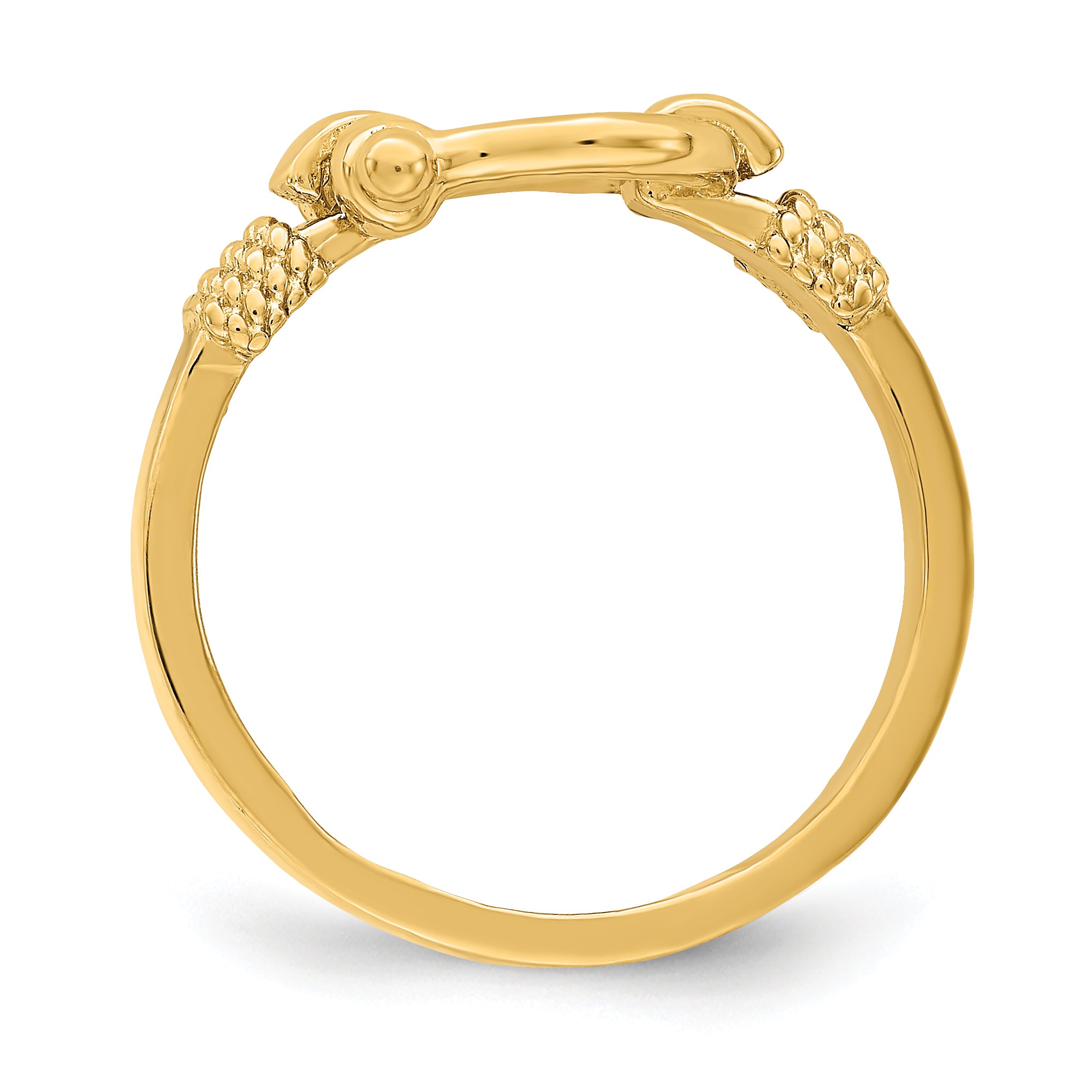 14K Shackle With Rope Edge Ring (Size 7)