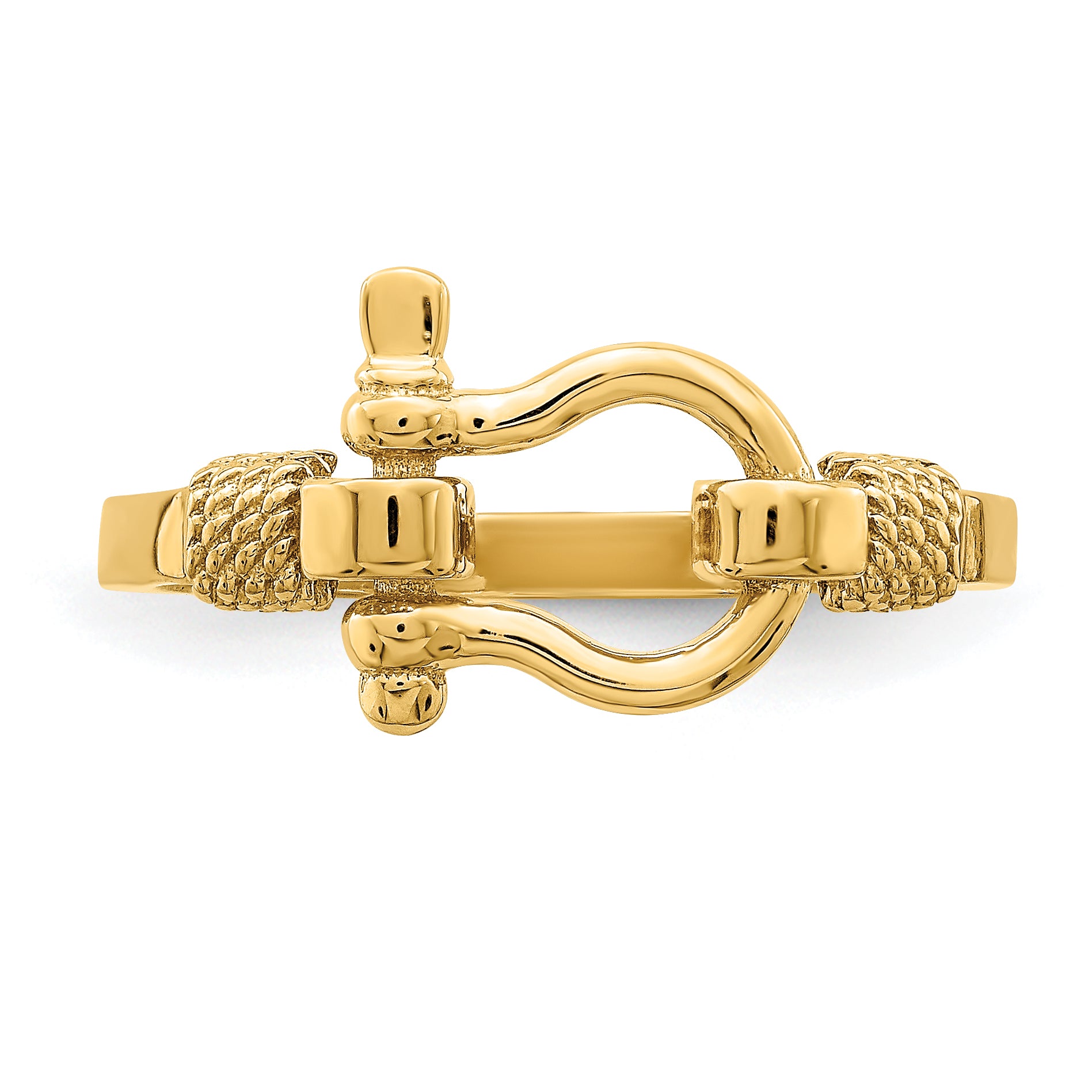 14K Shackle With Rope Edge Ring (Size 7)