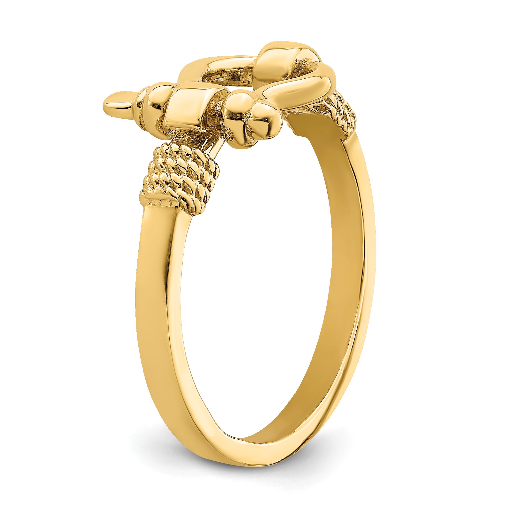 14K Shackle With Rope Edge Ring (Size 7)