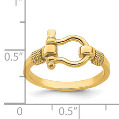 14K Shackle With Rope Edge Ring (Size 7)