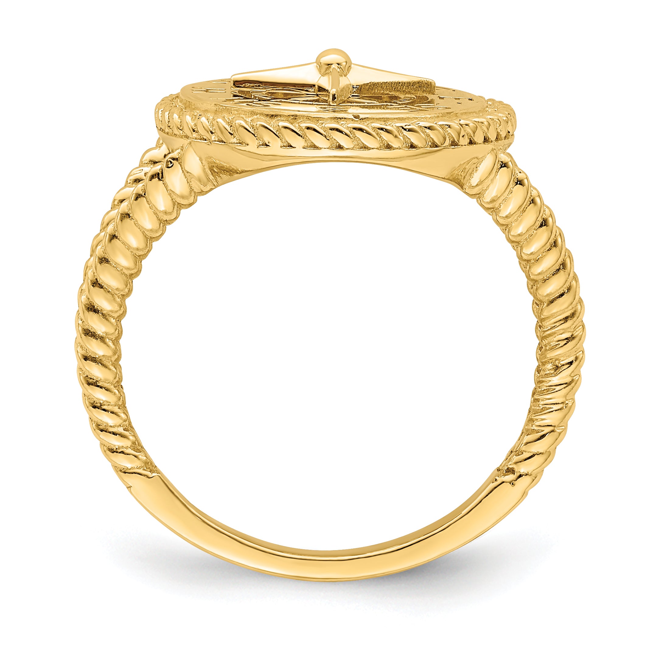 14K Nautical Compass Rope Ring