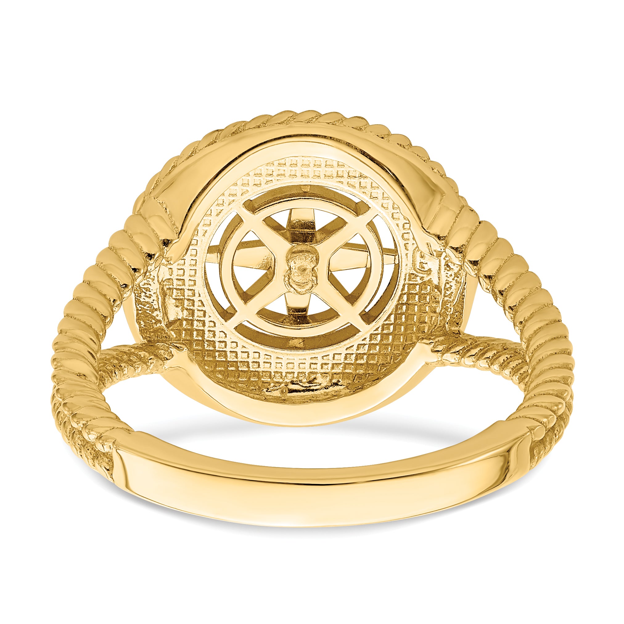 14K Nautical Compass Rope Ring