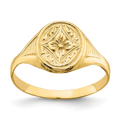 14k Oval Star Diamond Center Baby Ring