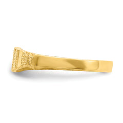 14k Flower Center Engraved Baby Band