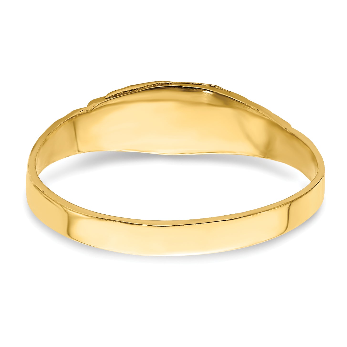 14k Flower Center Engraved Baby Band