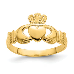 14k Polished Claddagh Ring (size 7)