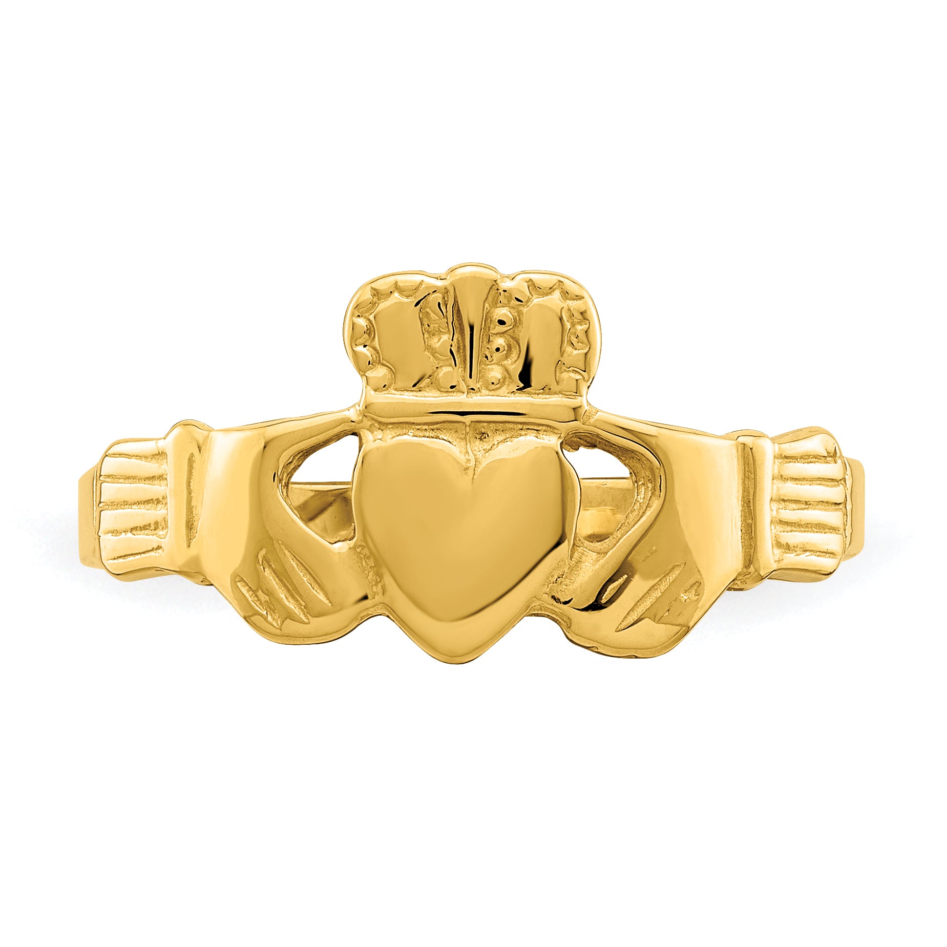 14k Polished Claddagh Ring