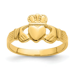 14k Polished Claddagh Ring