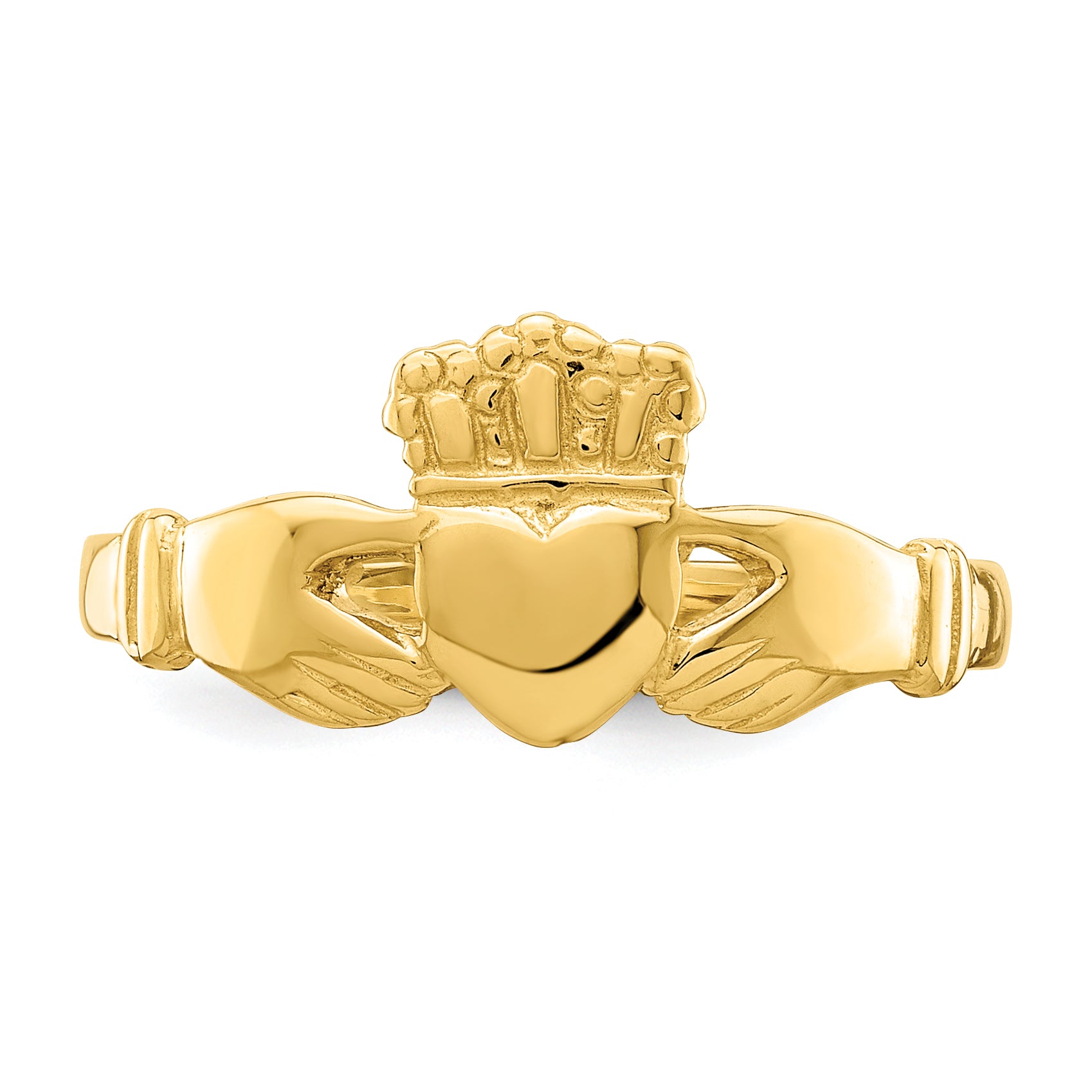 14k Polished Claddagh Ring