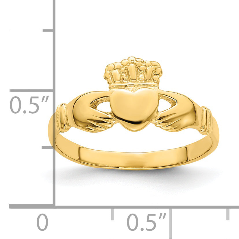 14k Polished Claddagh Ring