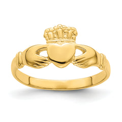 14k Polished Claddagh Ring