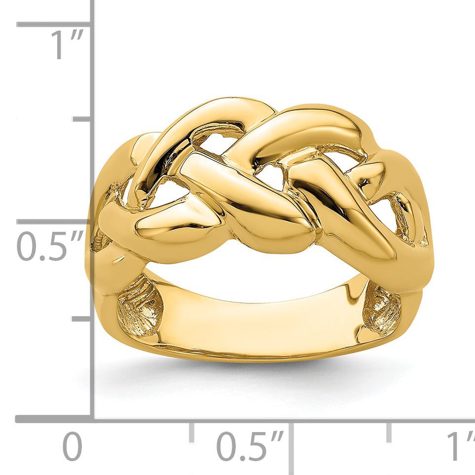 14k Polished Entwined Braided Ring