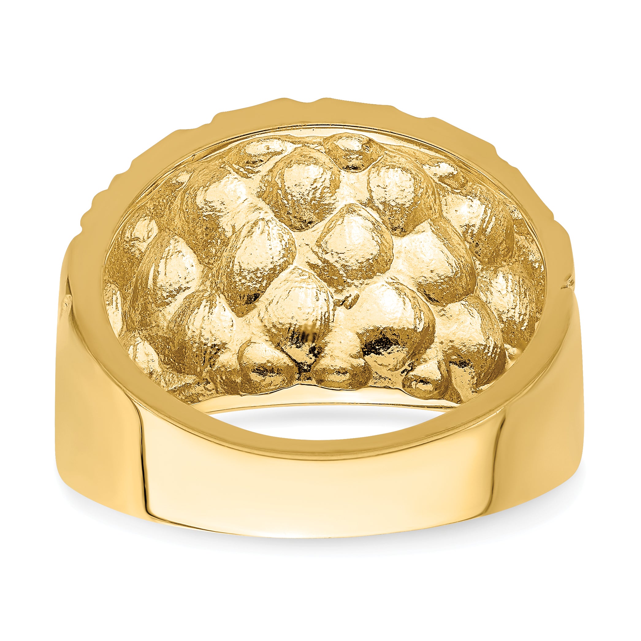 14K D/C Quilted Pattern Dome Ring