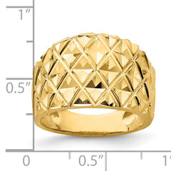 14K D/C Quilted Pattern Dome Ring