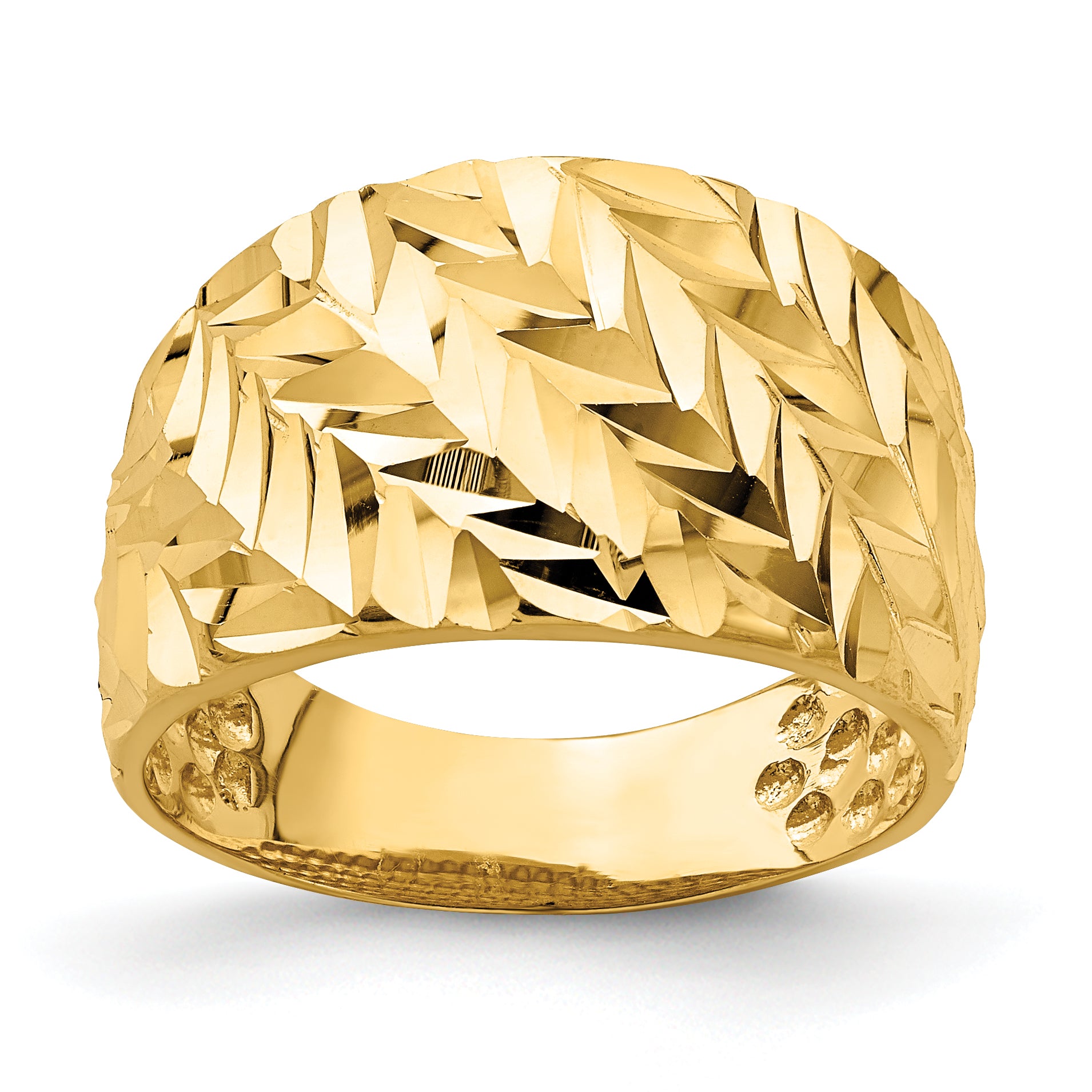 14k D/C Arrow Slash Dome Ring