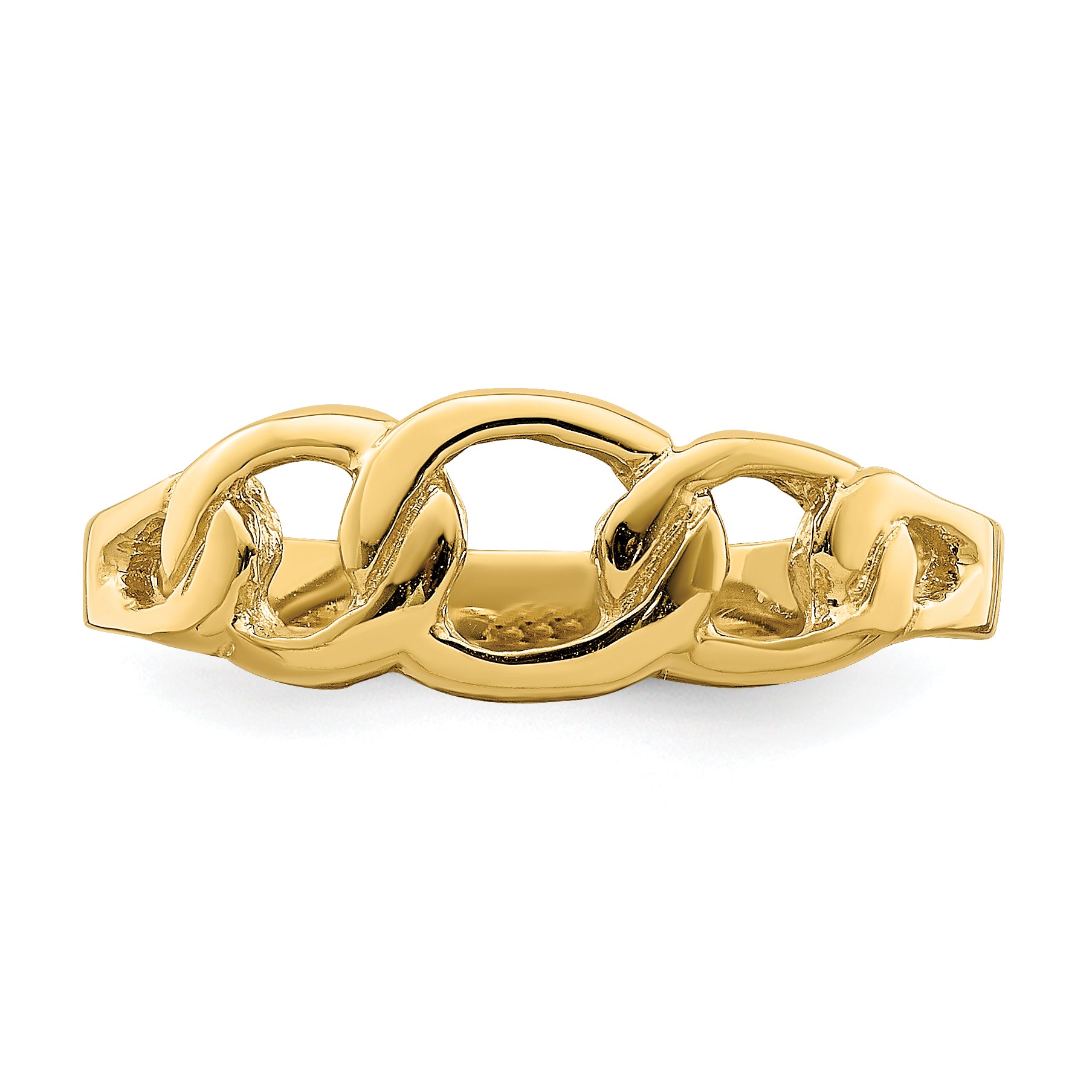 14K Polished Chain Link Ring