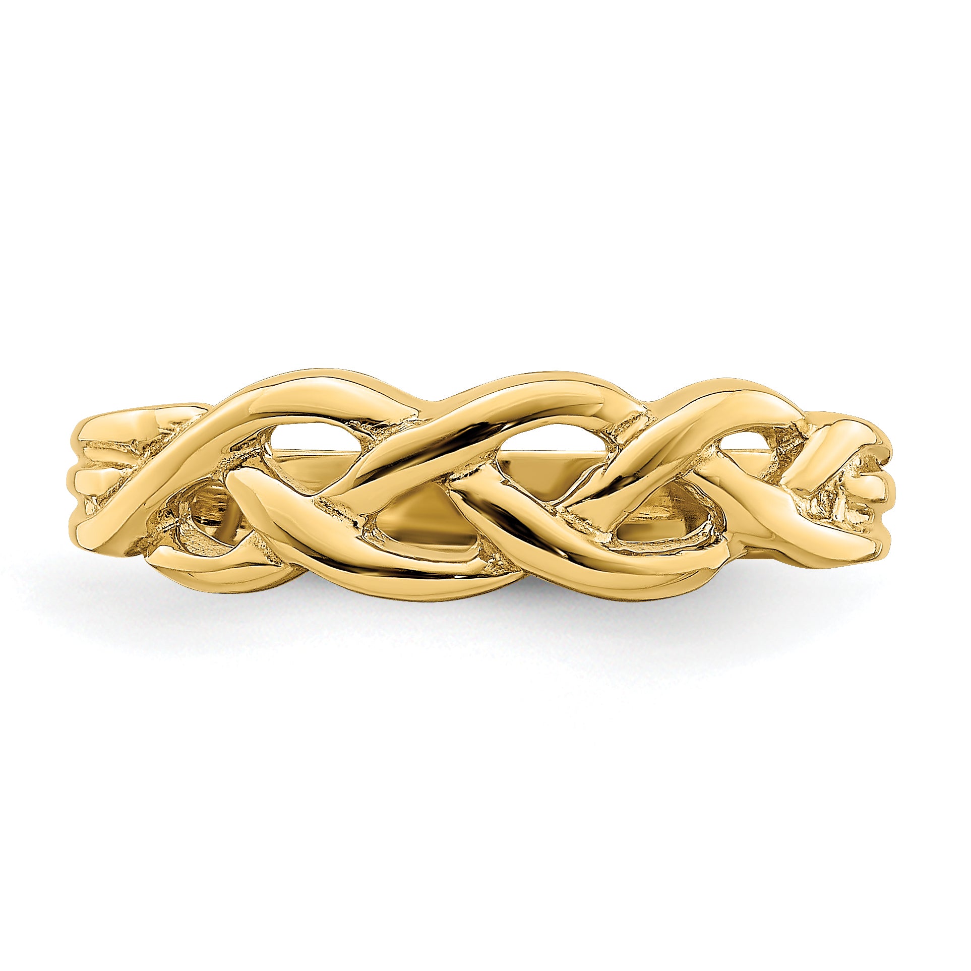 14k Polished Braided Knot Ring