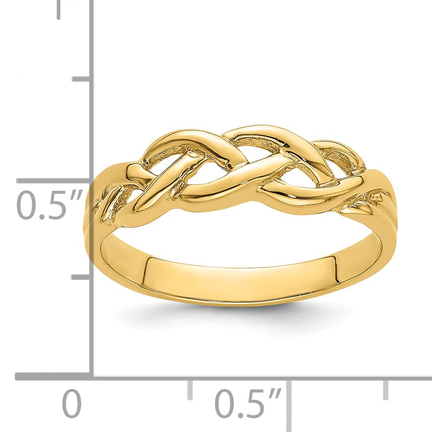 14k Polished Braided Knot Ring