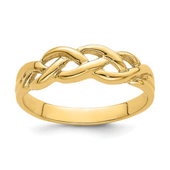 14k Polished Braided Knot Ring