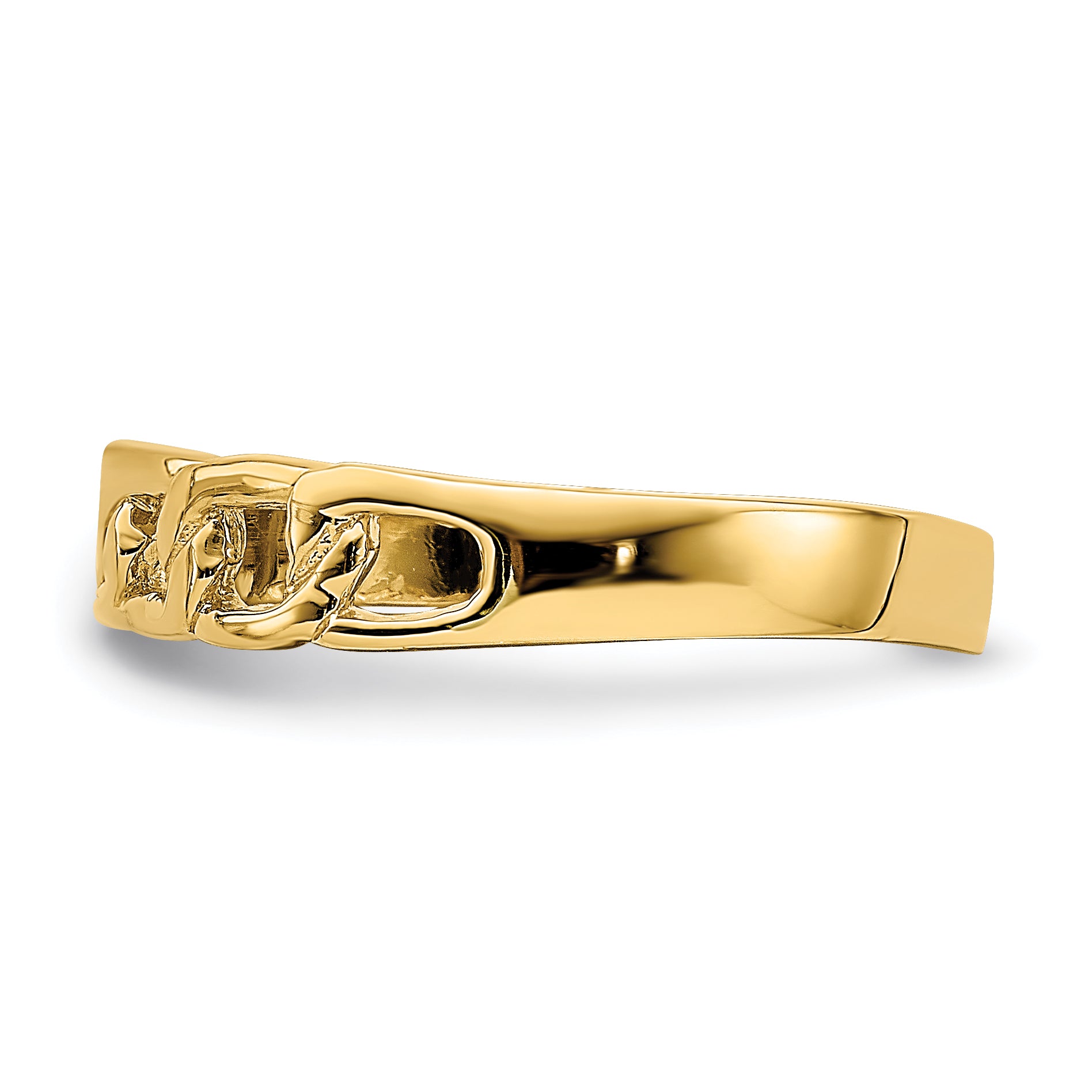 14k Polished Link Band Ring