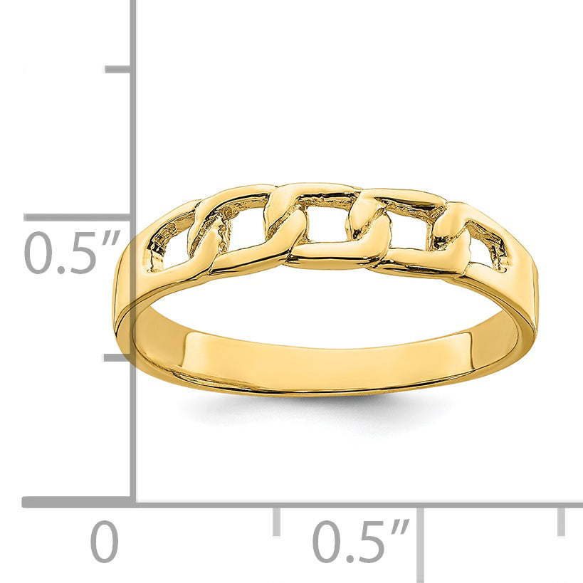 14k Polished Link Band Ring