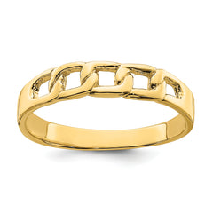 14k Polished Link Band Ring