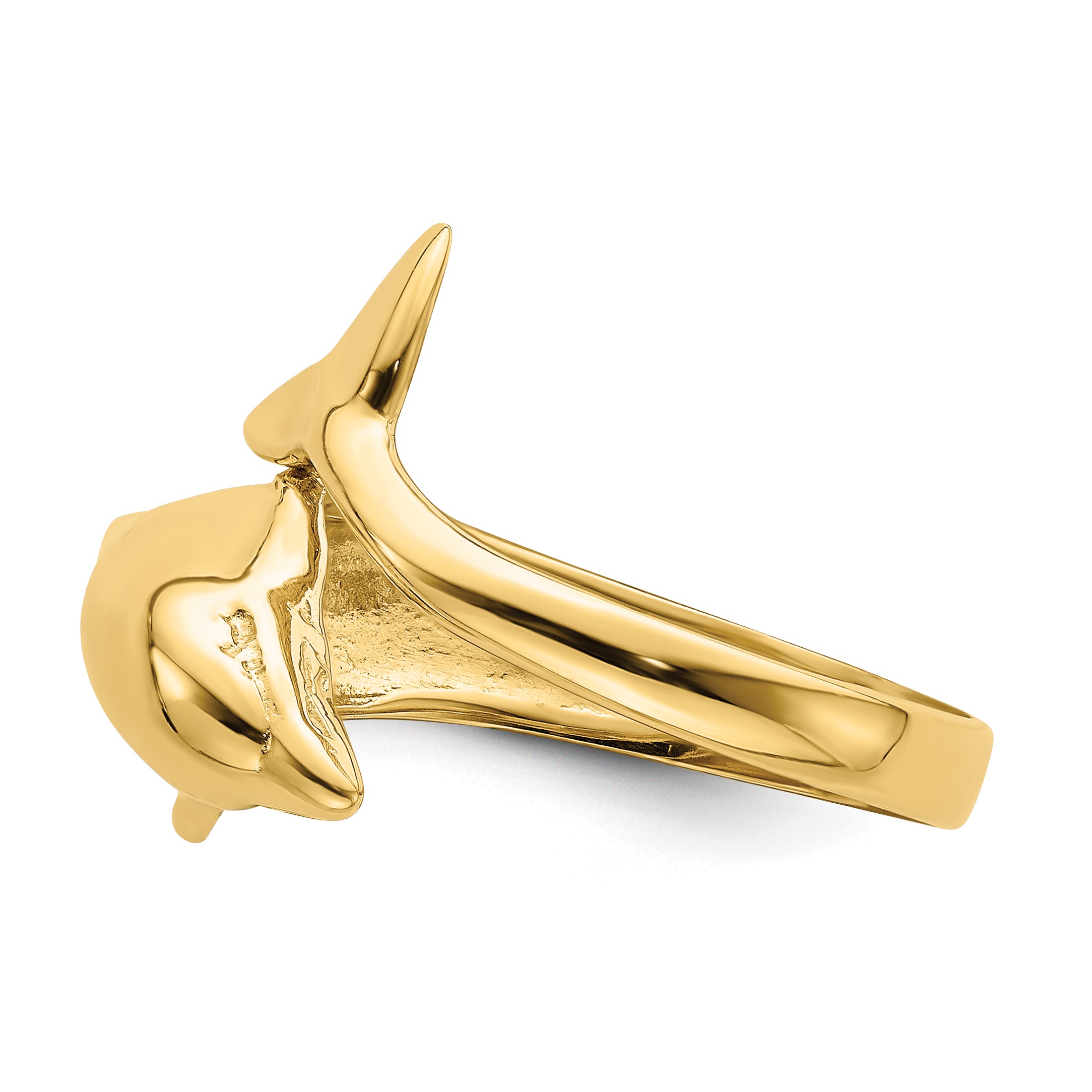 14k Polished Dolphin Ring