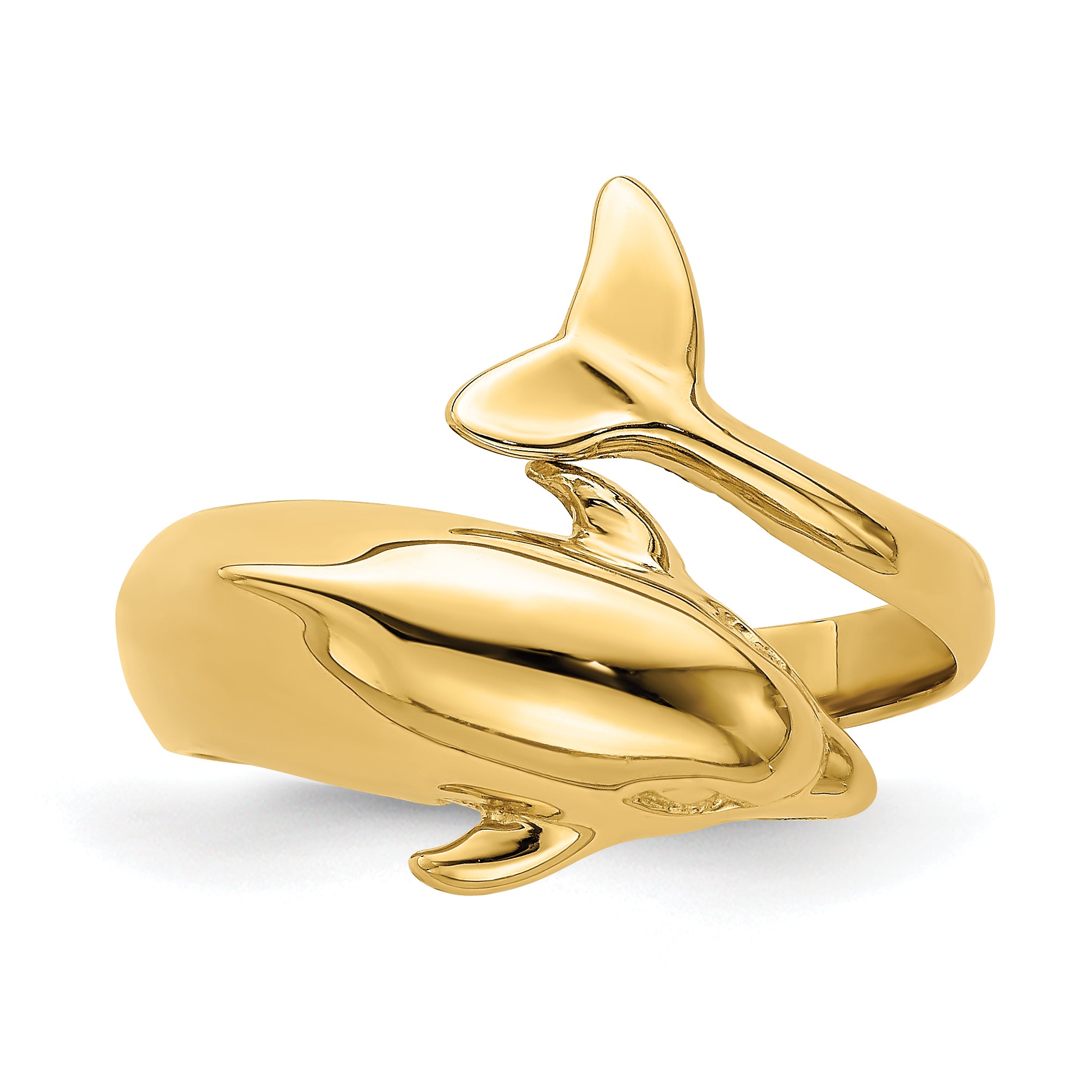 14k Polished Dolphin Ring