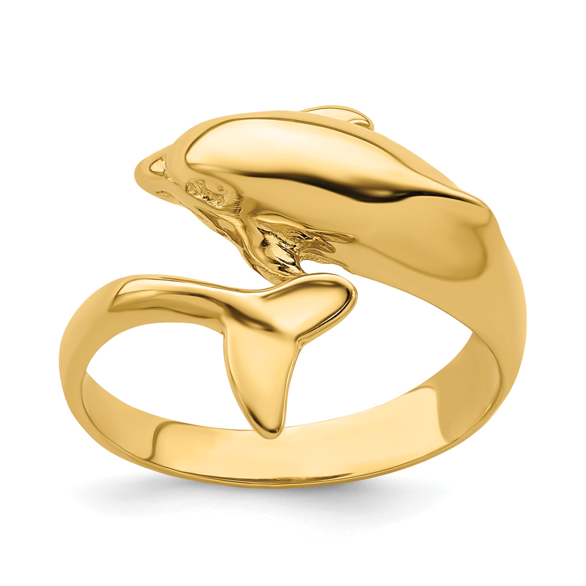 14k Polished Dolphin Ring