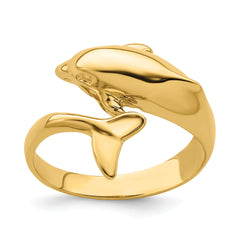 14k Polished Dolphin Ring