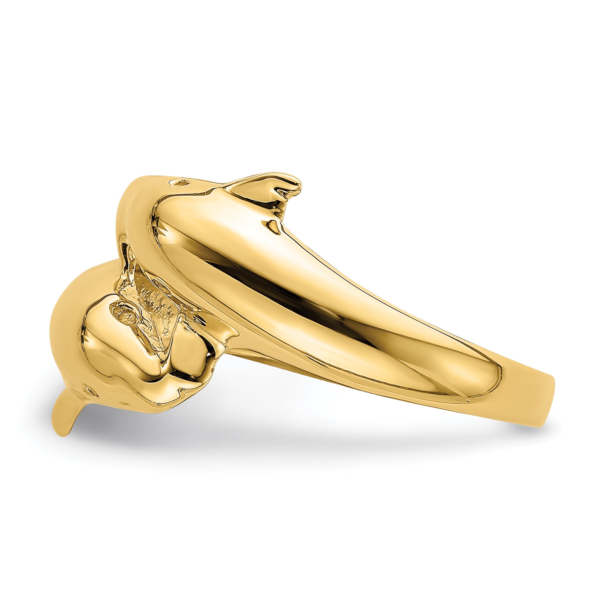 14k Polished Double Dolphin Ring