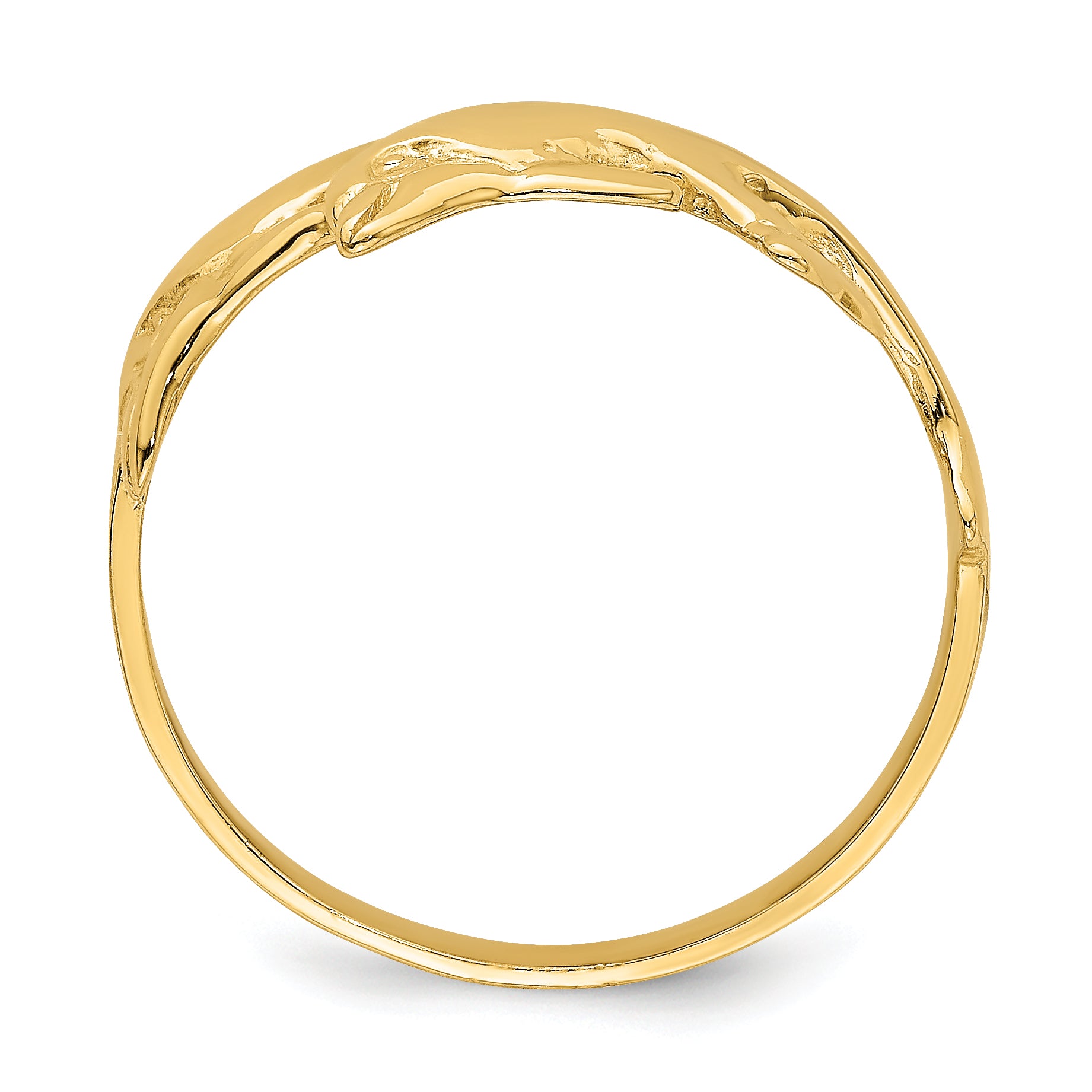 14k Polished Double Dolphin Ring