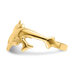 14k Polished Double Dolphin Ring