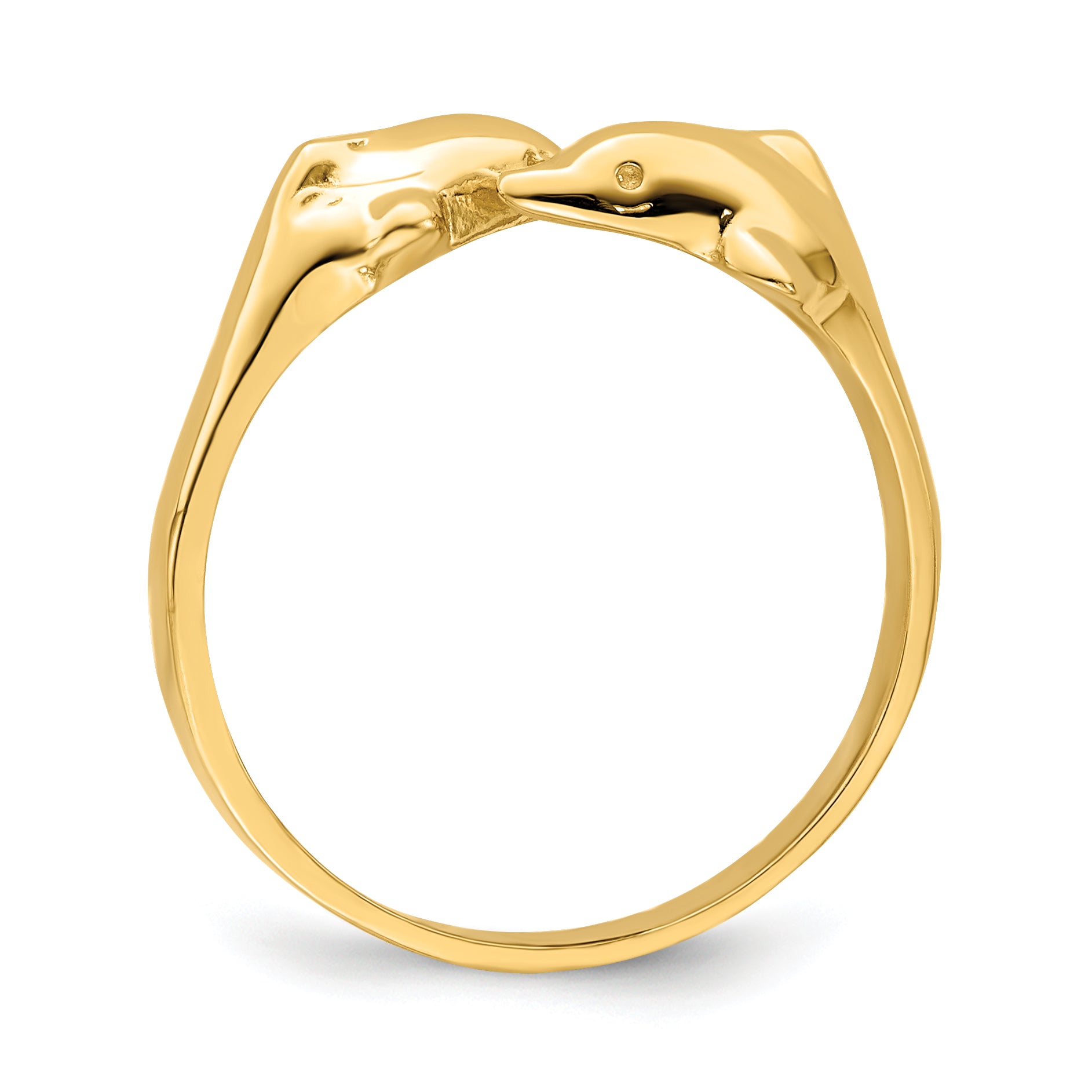 14k Double Dolphins Ring