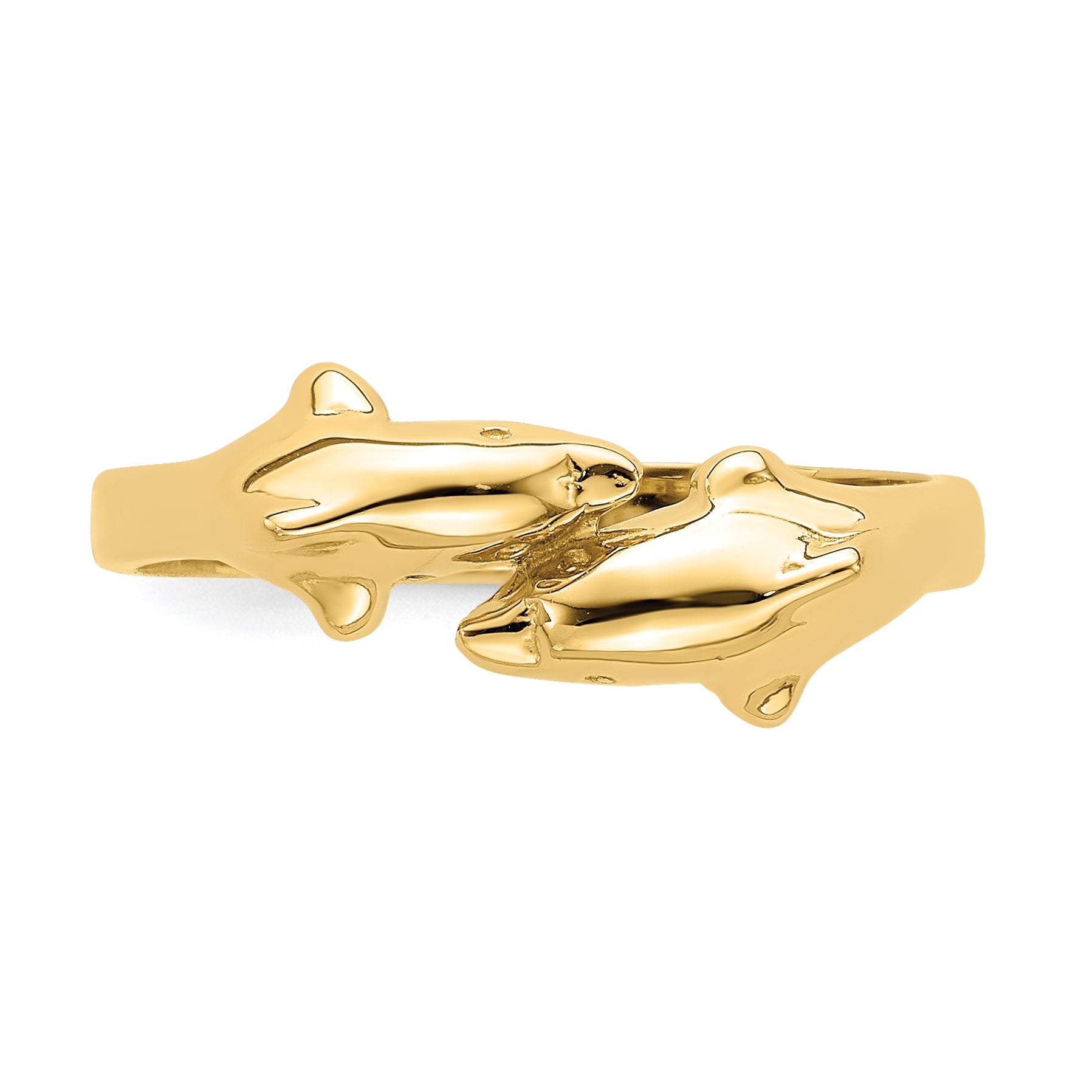 14k Double Dolphins Ring