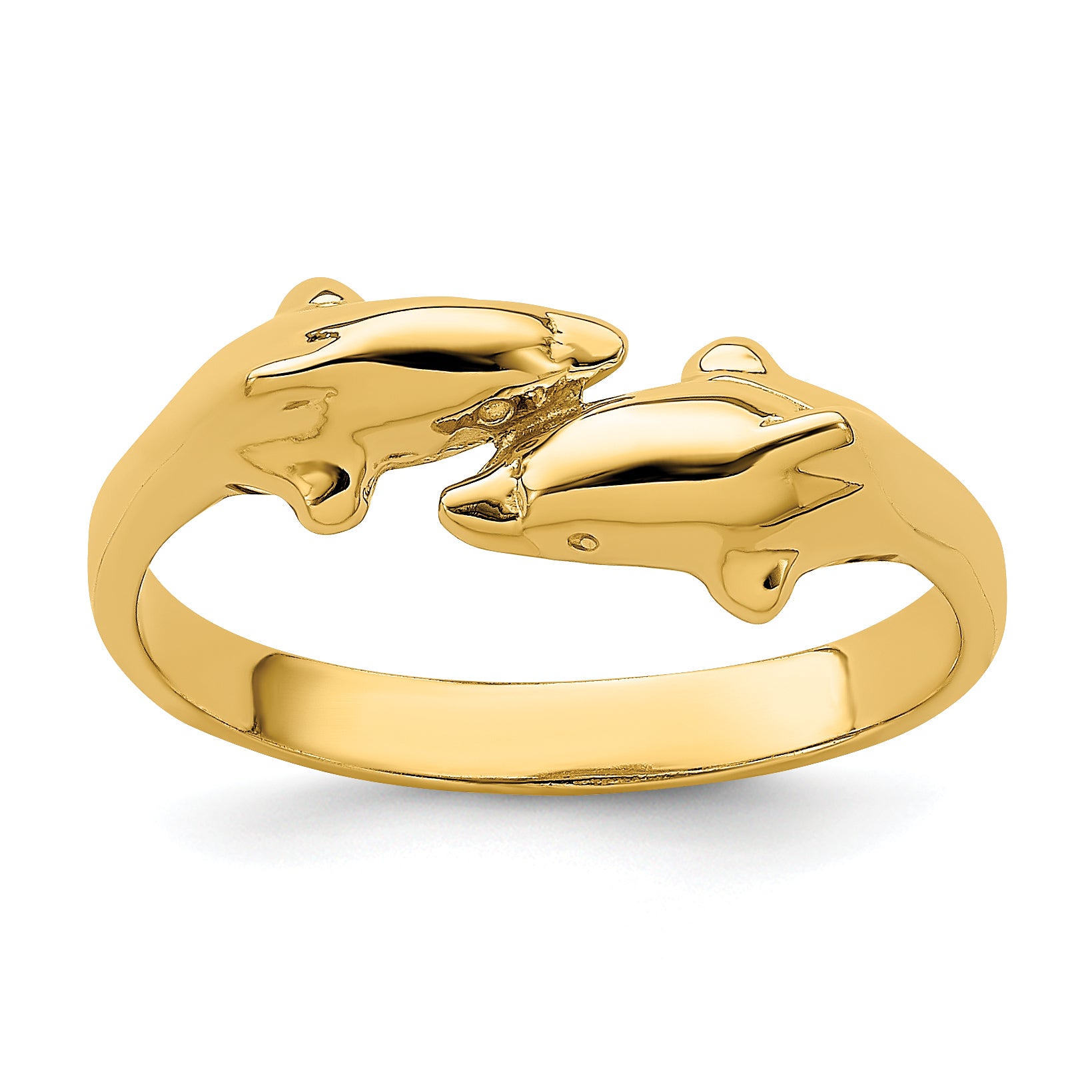 14k Double Dolphins Ring