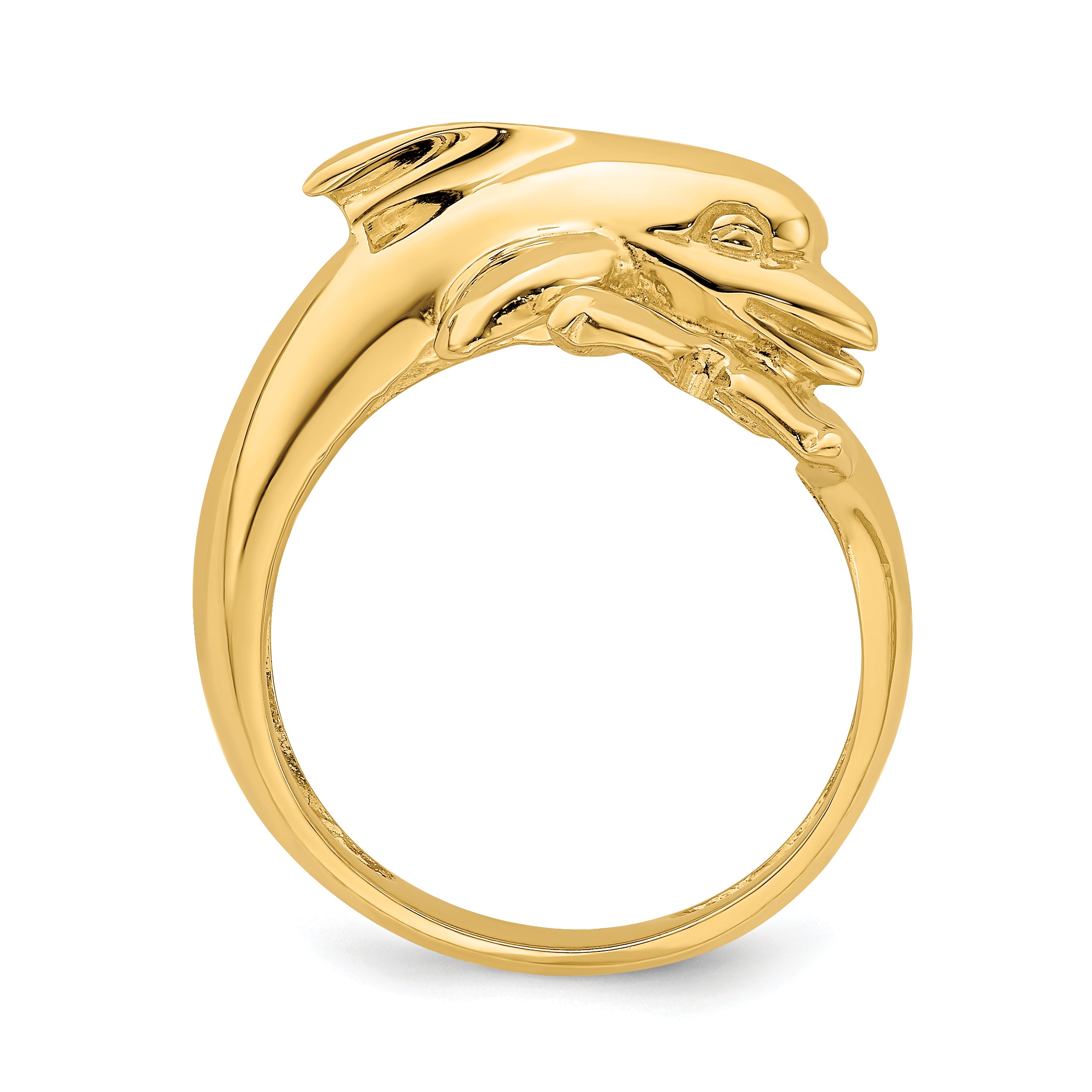 14k Polished Dolphin Ring