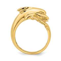 14k Polished Dolphin Ring