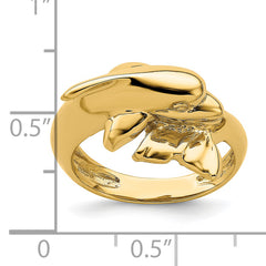 14k Polished Dolphin Ring